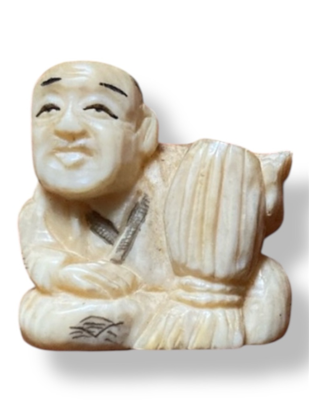 Vintage Japanese Netsuke Style Figurine – Lucky God / Wise Elder